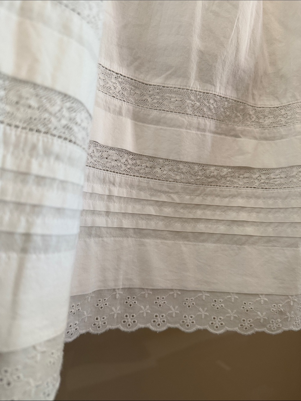 $138 NWT Madewell White pintucked midi Skirt cottagecore xxs - Picture 4 of 7